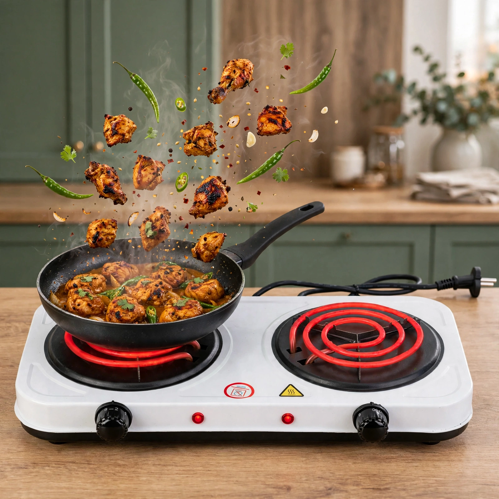 Double Electric Stove – 2000 Watt Dual Hot Plate Cooker with Twin Coil Burners | Fast Heating, Energy-Efficient Electric Cooking Stove for Home, Hostels & Outdoor Use